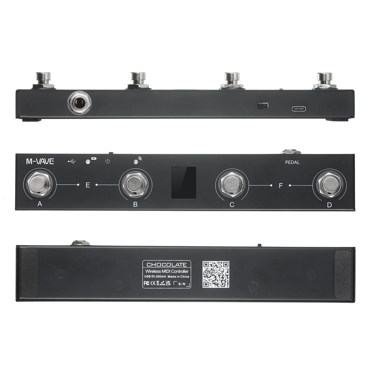 Midi Controller Pad - M-VAVE Pengontrol Kaki MIDI Bluetooth Cokelat,