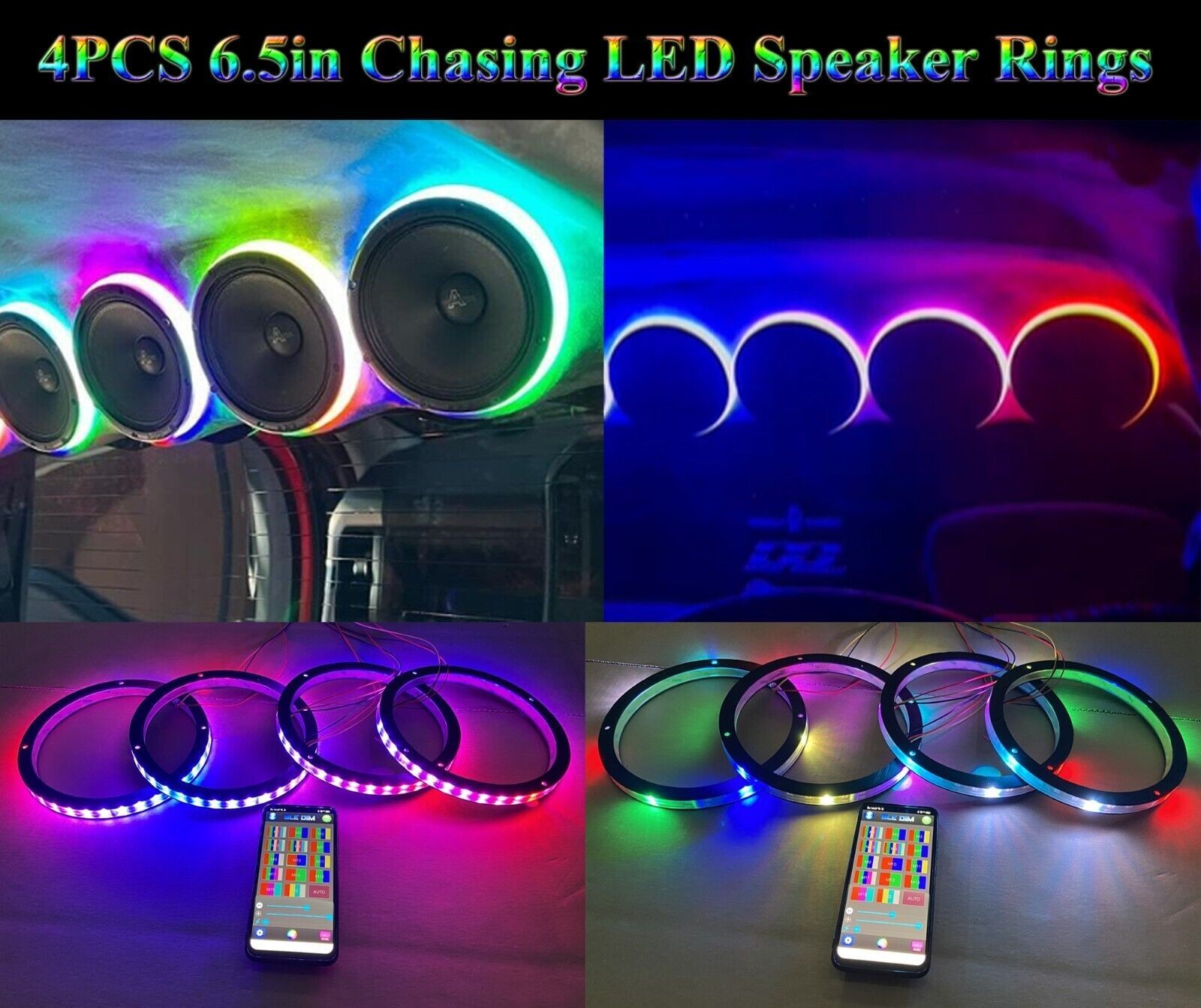 Audio Music Hub - 4PCS Lampu Audio Mobil Custom, Lampu