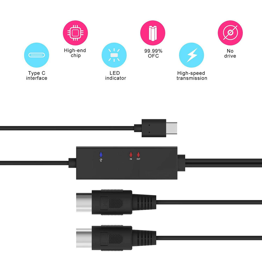 Kabel Masuk/Keluar Midi Hub Ty - Audio Music Hub ulasan dan harga