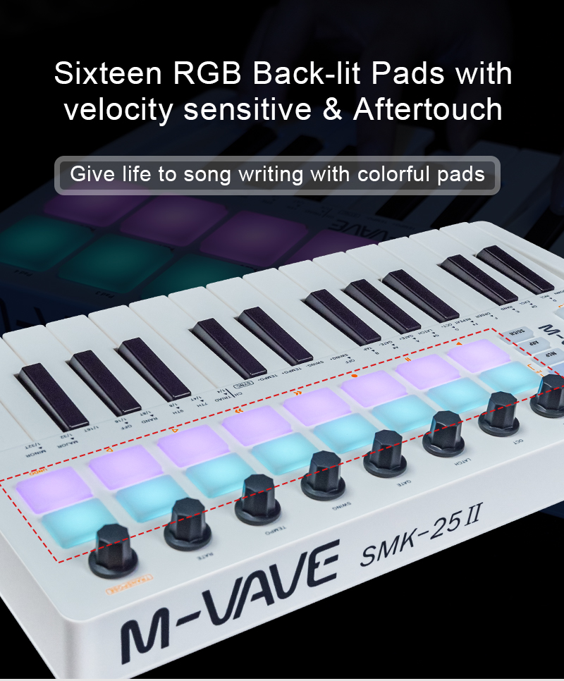 M-VAVE SMK-25 II MIDI Pad Cont - Midi Controller Pad ulasan dan harga