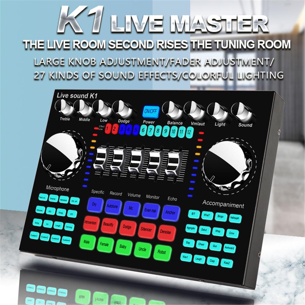 K1 Audio Mixer Live Sound Card - Music Audio Pro ulasan dan harga
